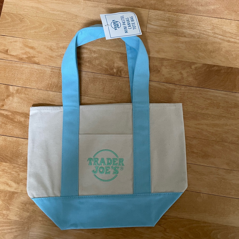 [Trader Joe’s] NWT Spring/Easter Colorful Canvas Mini Tote - BLUE